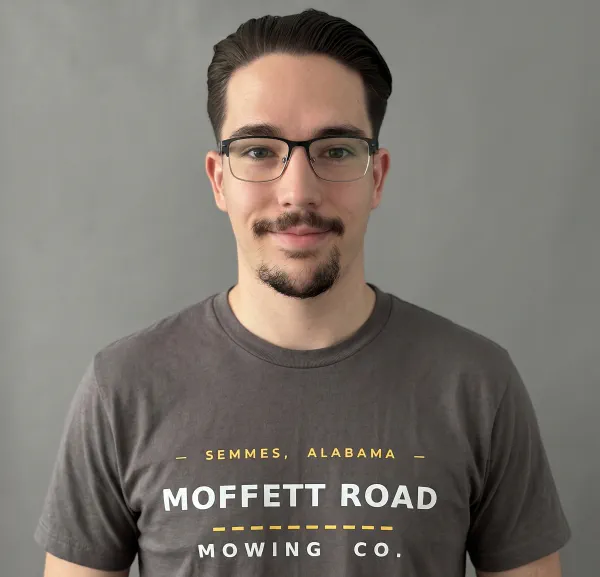 Portrait of Noah Beverly, owner of Moffett Road Mowing in Semmes, Alabama