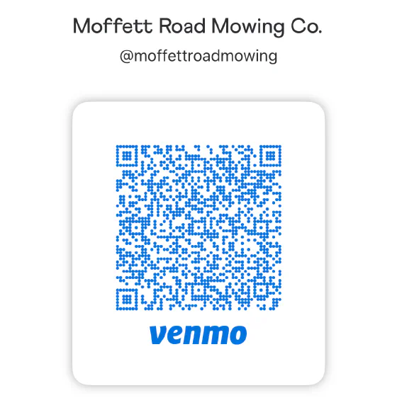 Venmo QR code for Moffett Road Mowing