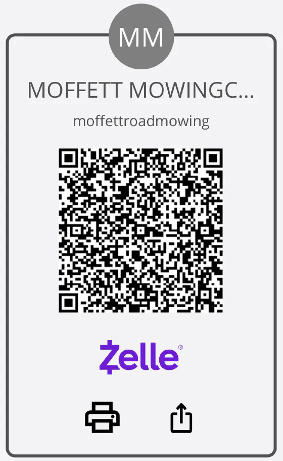 Zelle QR code for Moffett Road Mowing